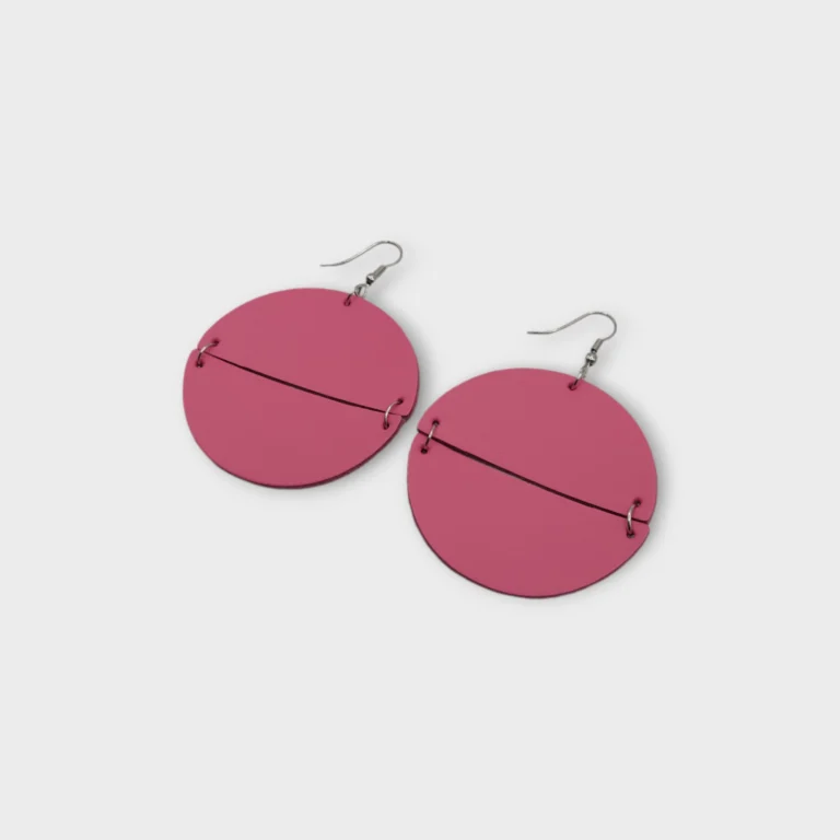 Korong alakú fülbevaló pink