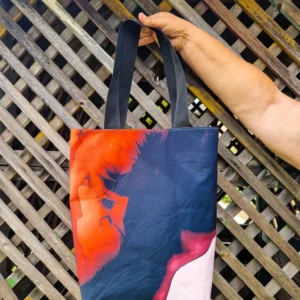 Mil közepes méretű textil táska piros füstös 1